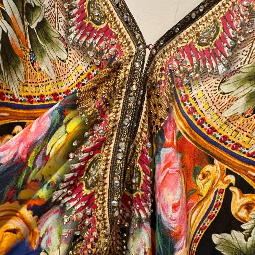 Czarina Women's Floral Resort Silk Dress - Picture 7 of 11